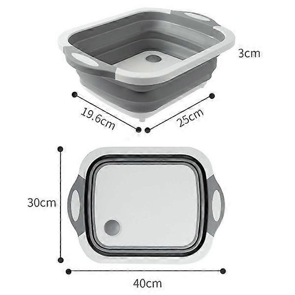 4 IN 1 Kitchen Foldable Cutting Board Sinks Drain Basket Chopping Boards