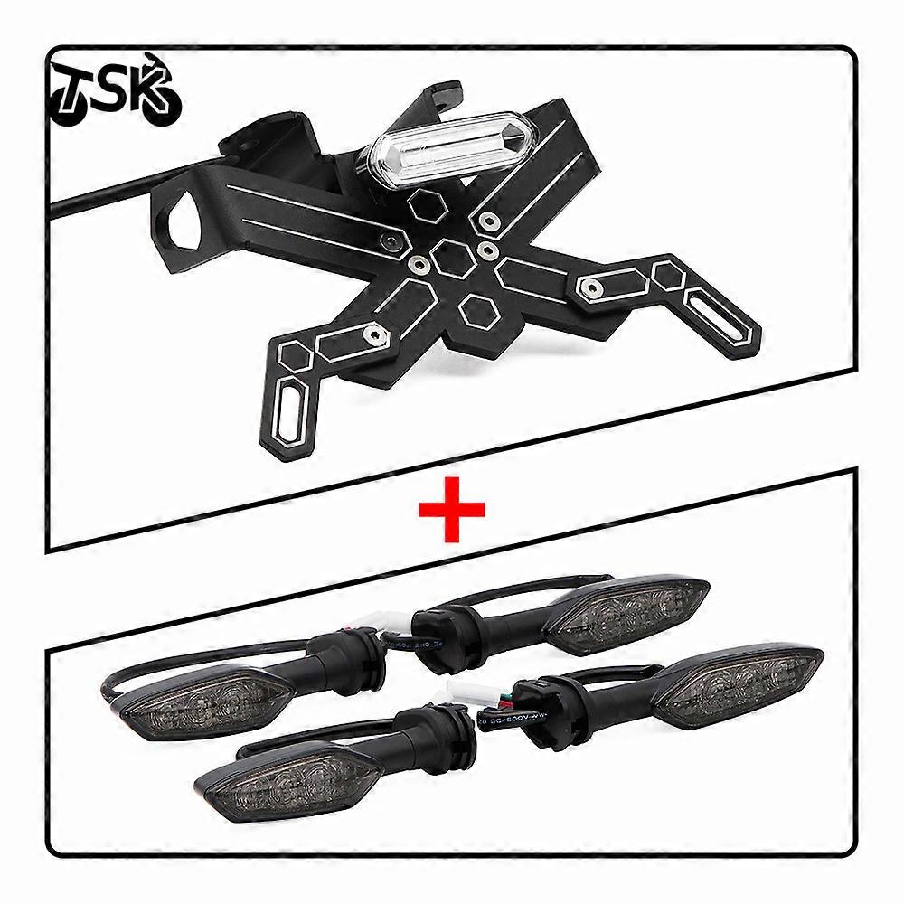 Motorcycle Rear License Plate Mount Holder and Turn Signal Light For YAMAHA MT07 FZ07 2014 - 2010 Tail light Function Red light
