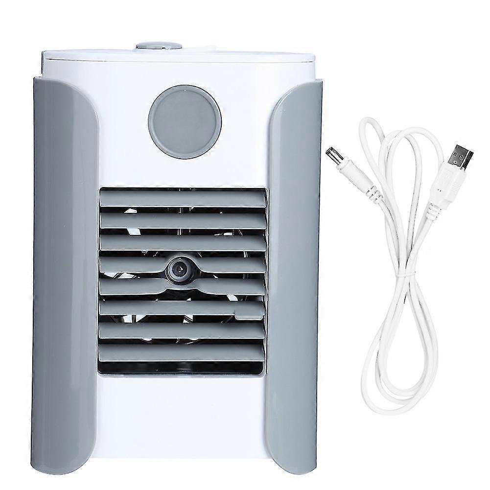Portable Humidification Fan Air Cooler Music Radio Mini Air Conditioner Home Usb Powered Gray
