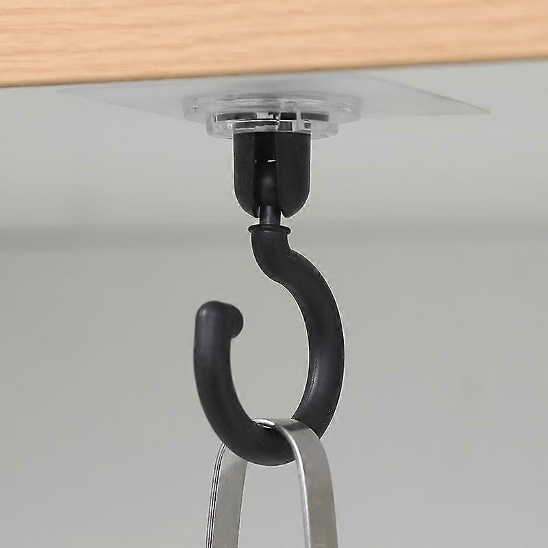 1pc Kitchen Strong Hook Ceiling Rotary Hook Multi- Function Adhesive Hook Key Hanging Door Back Coat Hook Home Storage Tools