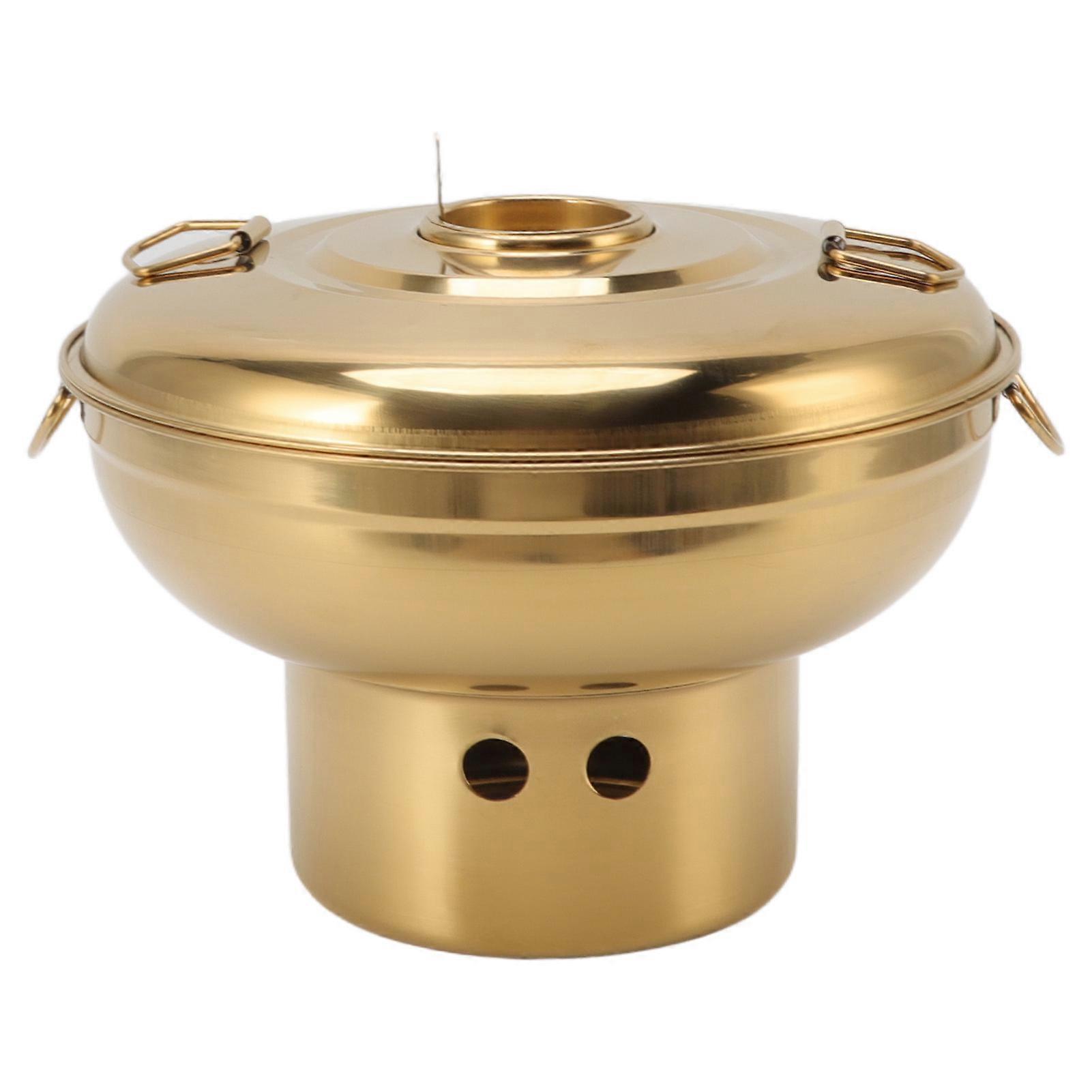 נירוסטה סיר פחם חם נייד סיר קרח יבש קטן זהב - תה חלב לאדם אחד