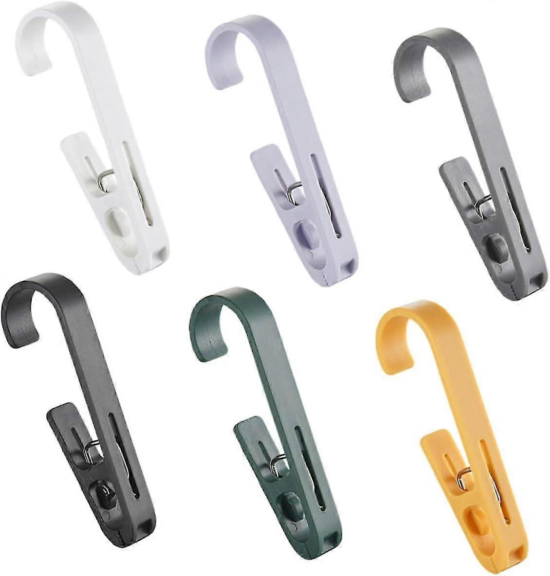Adjustable 6pcs Multifunctional Hook Clip Scarf Hangers for Closet Storage