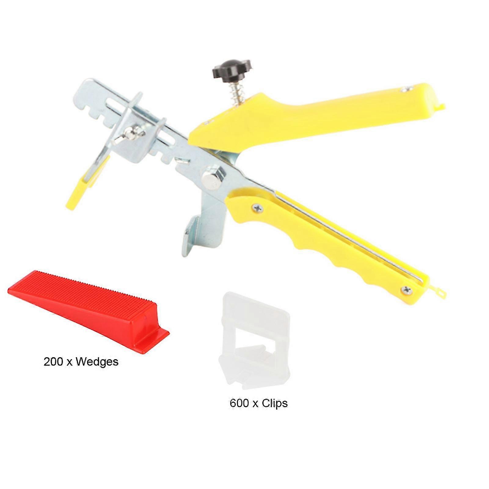 Plastic Tile Leveling System Tools - 600 X Clips 200 X Wedges 1 X Pliers