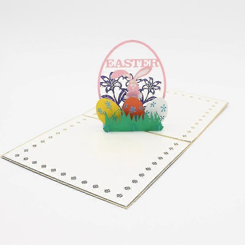 Happy Easter Greeting Cards, Easter Eggs Bunny Flowers Card 3d Pop Up Easter Cards