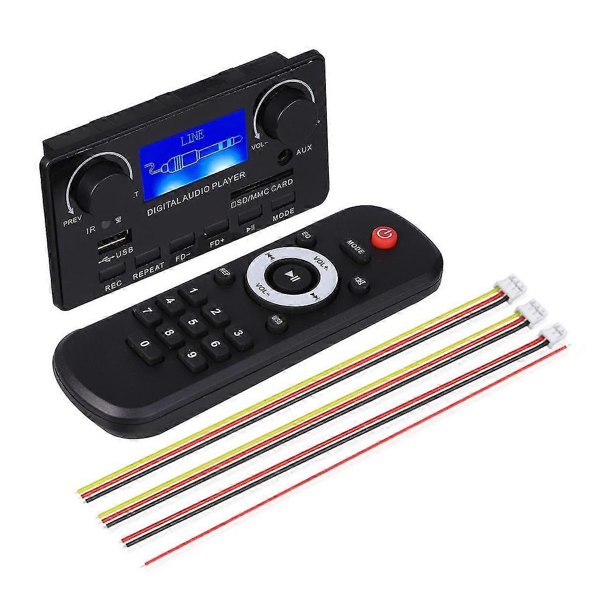 Bluetooth 5.0 Mp3 Decoder Board Support Handsfree Recording Fm Dc 12v Mp3 Wma Wav Ape Flac Audio Amplifier Board