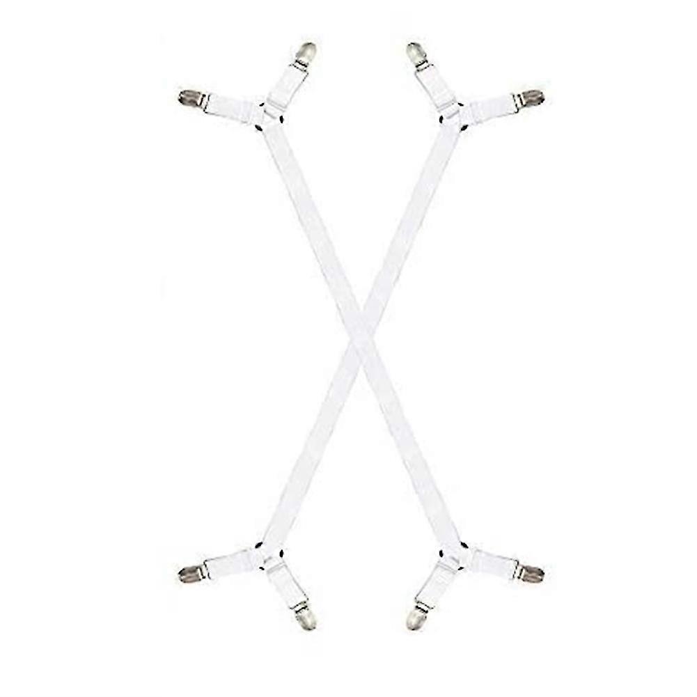 2pcs Adjustable Elastic Suspenders Gripper Holder Straps Clip For Bed Sheets Mattress Covers Sofa C