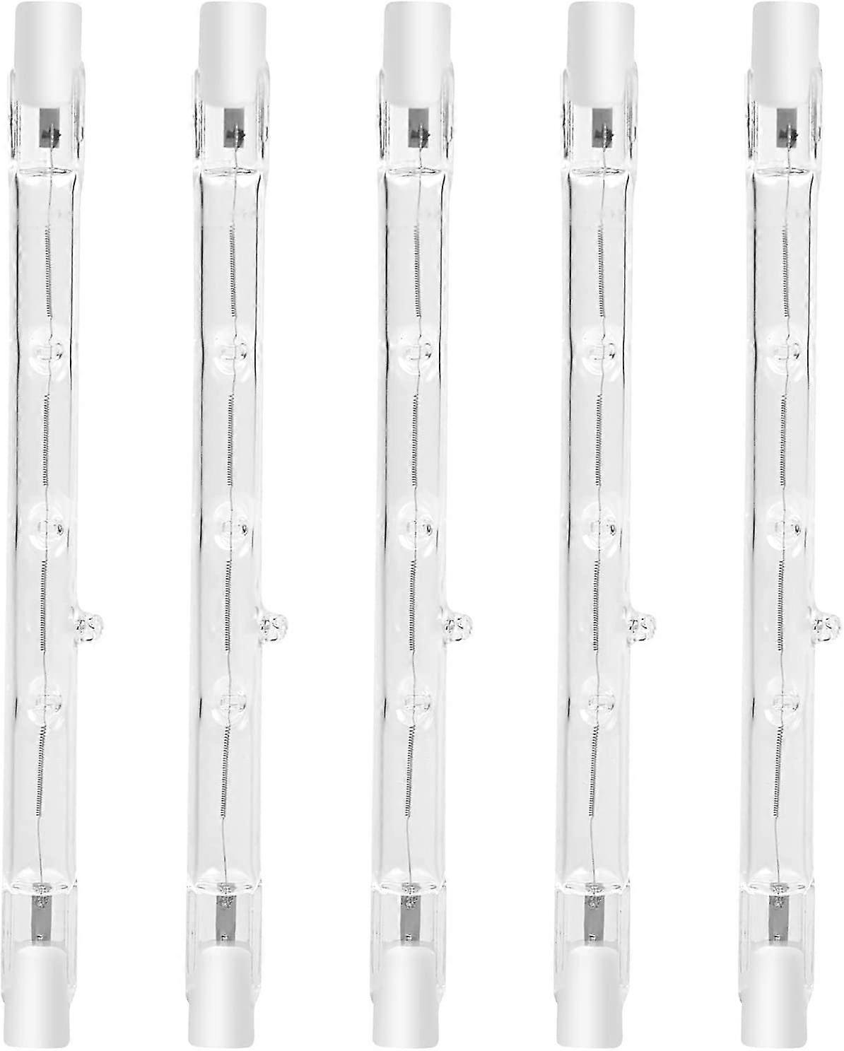 100w 118mm R7s調光可能なハロゲン鉛筆電球ウォームホワイト2800k R7sリニア1500lmスポットライトAC220-240V(5個)