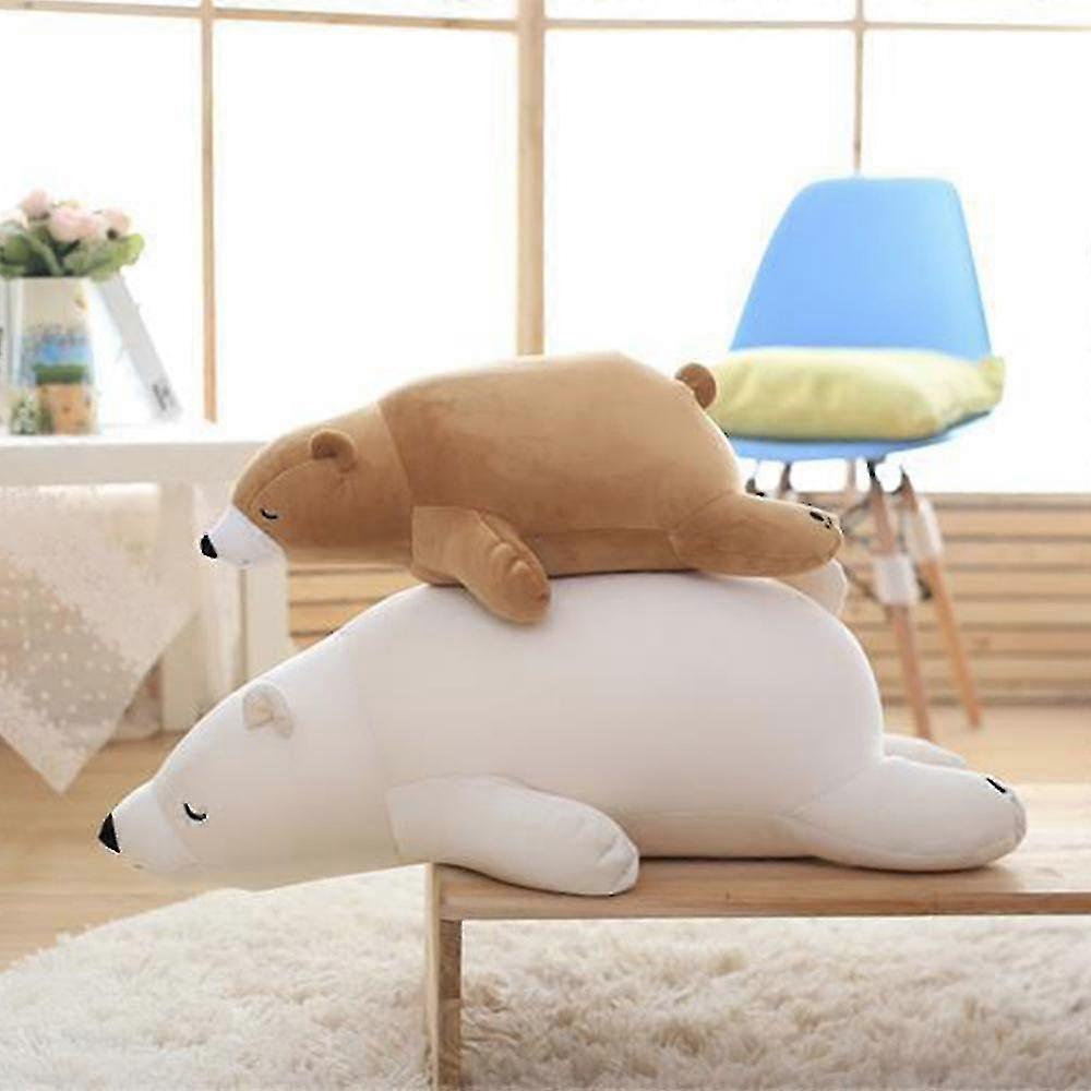 Blød isbjørn kropspude plys Polar White Sea Bears Hugging Pude Sød ishavbjørn udstoppede dyr, 100% helt ny