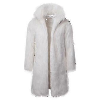Mens Long Faux Fur Coat Winter Stand Collar Jacket Outerwear Overcoat-ZZY