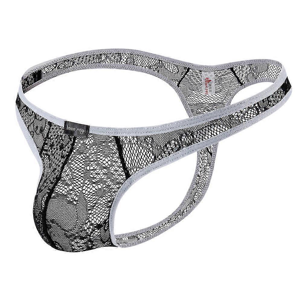 Men Lace Plain G-string Thongs Briefs Low Waist Panties Underwear Sleepwear