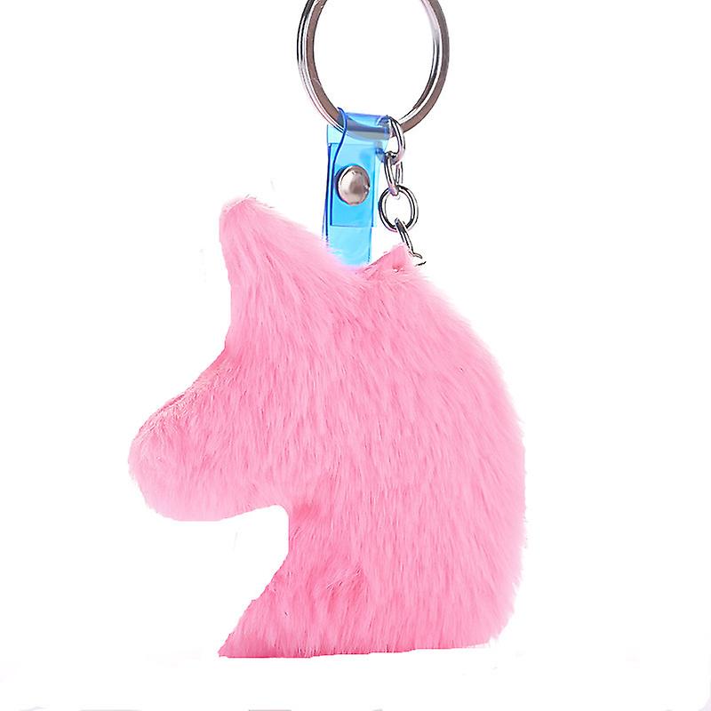 Leather Rope Unicorn Head Pendant Key Chain