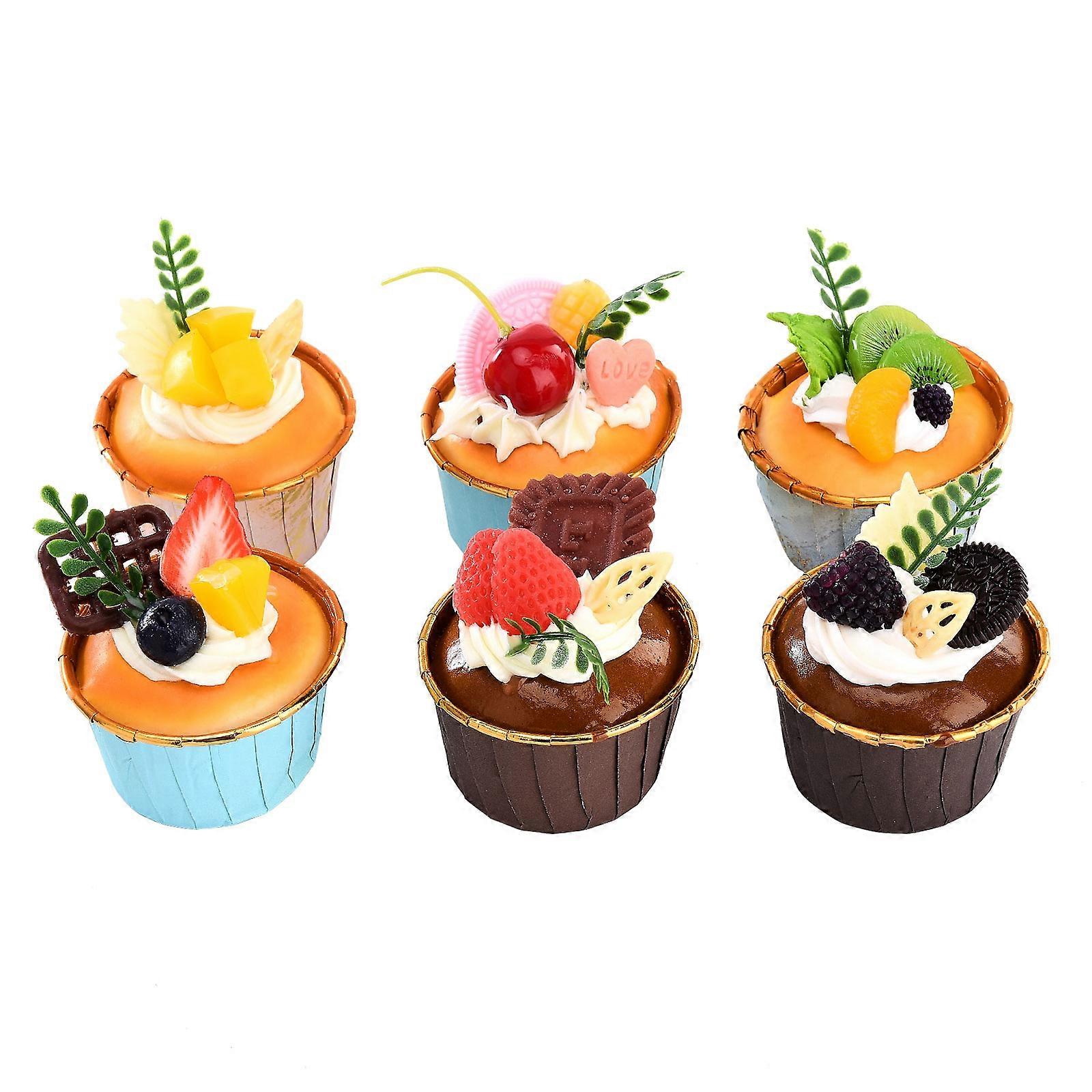 Cupcake Cream Cake Props Dessert Model Multicolor Cute Window Decoration-