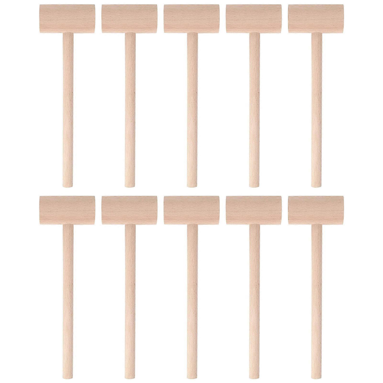 Small Mallet Smooth Surface 15x4.3x0.7cm 10pcs White Durable Handle Kitchenware Mini Wooden Hammer