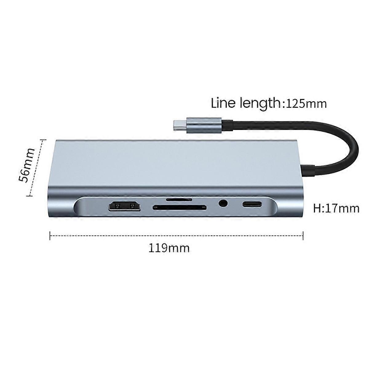 Σταθμός σύνδεσης USB Hub 12 σε 1 4K 30Hz: -Συμβατό, USB 2.0, USB 3.0, RJ45, PD, SD/TF