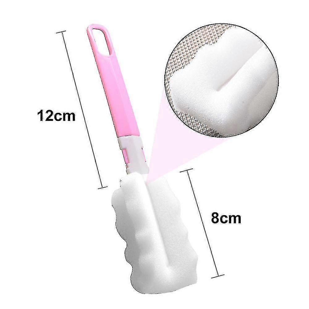 Sponge Clean Brush With Adjustable Plastic Handle For Coffee Glasses Pot Cup Bottle