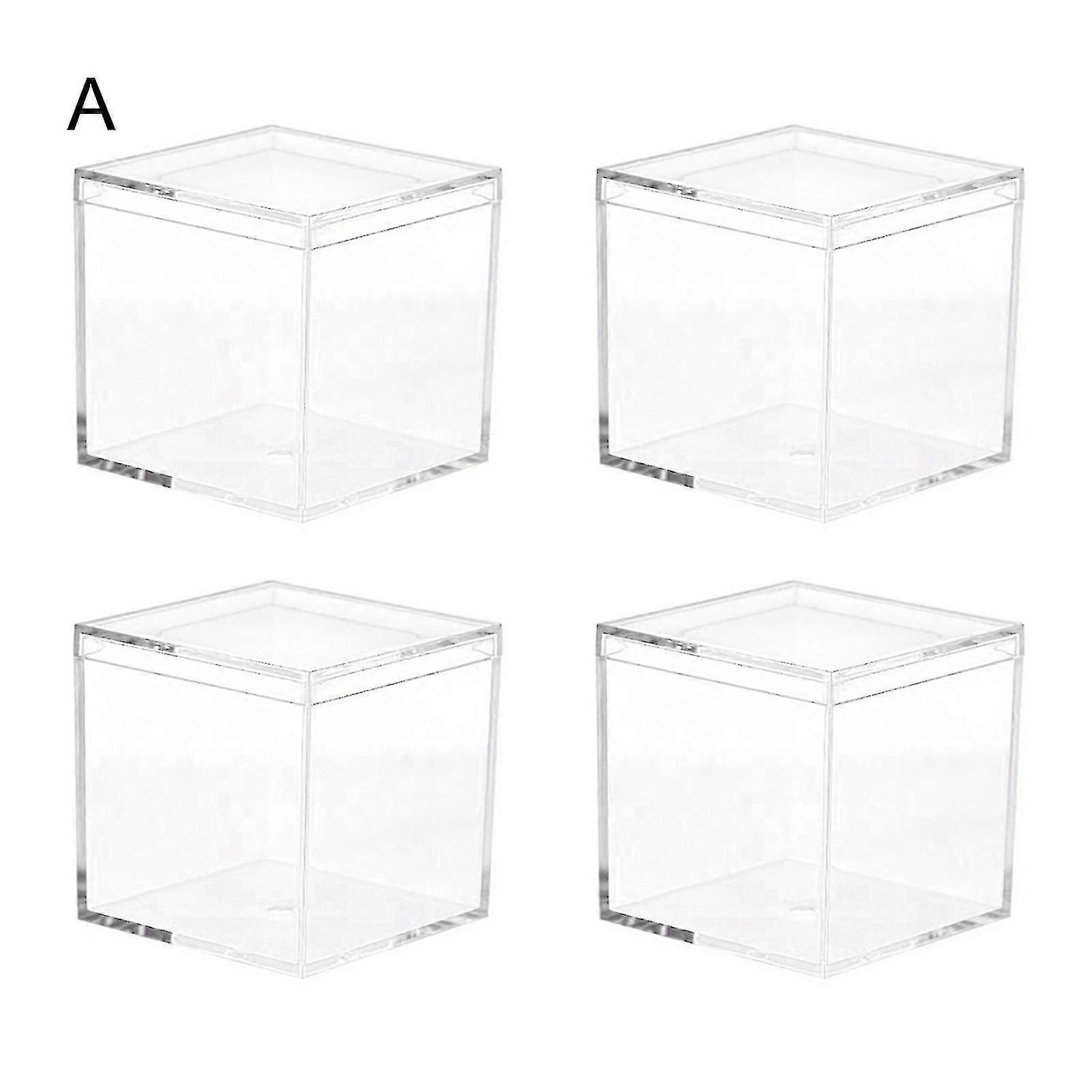 4st hållbar godislåda flera användningsområden Ps Transparent Cube Compact Bärbar Lock Case Organizer Container för bröllop
