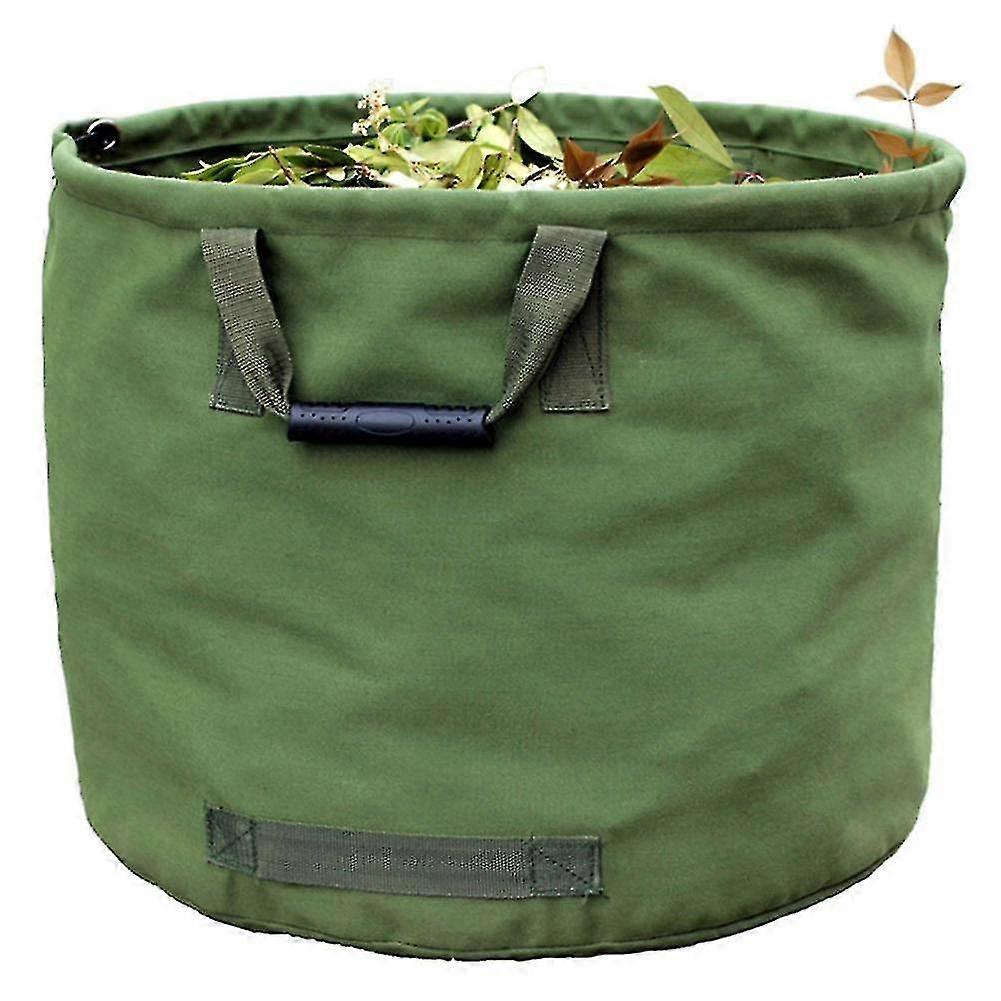 ハンドル付き125lヘビーデューティガーデンゴミバッグ、ミリタリーキャンバス付きグリーンリーフバッグ(h45.7cm、D55.8cm)