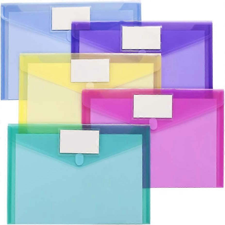 10 Pack Plastic Envelopes Poly Envelopes, Clear Document Folders Plastic File Folders
