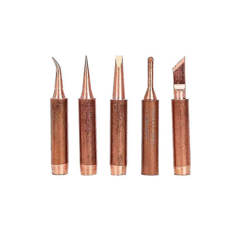 5pcs Pure Copper Lead-free 900m-t-k Soldering Iron Tip Soldering Iron Tip For Soldering Rework Station Soldering Tools