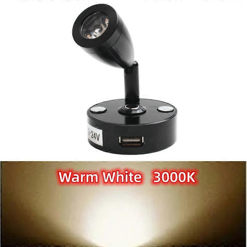 3W Led Touch Dimming Rv Reading Light Usb Interface Wall Mounted Wall Lamp Dc12V 24V Boat Light Bedside Camper Trailer Motorhome