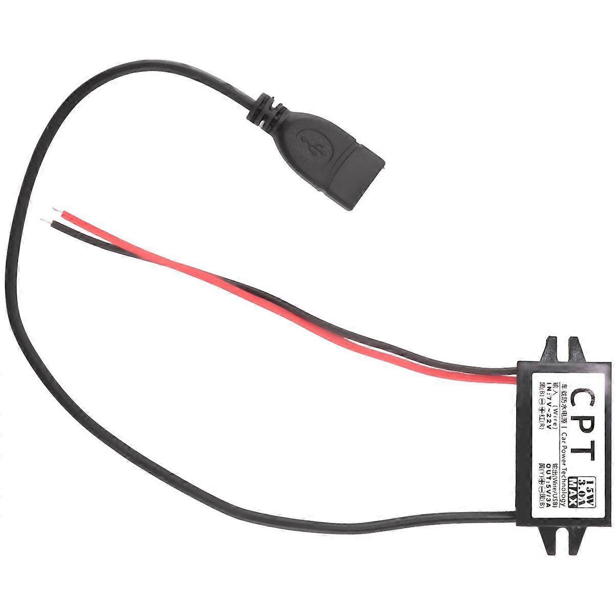 Car Power Converter DC 12V to 5V 3A Voltage Converter with Single USB Adapter Connectors for Phone