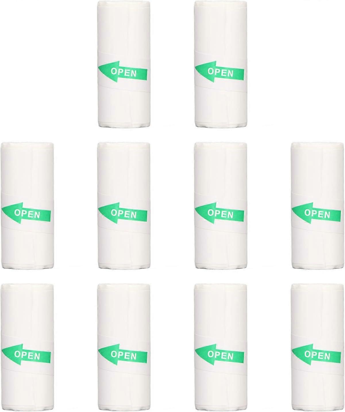 ورق لاصق قابل للطباعة ، لفات ورق طابعة صغيرة 10 قطع ، لفات ورق إيصالات حرارية ، طابعة حرارية صغيرة للجيب