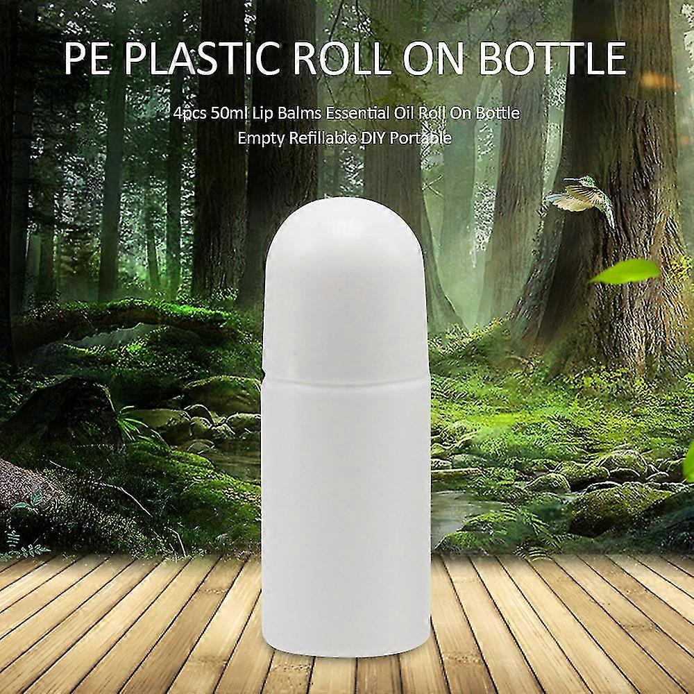 4pcs 50ml Lip Balms Essential Oil Roll On Bottle Empty Refillable Diy