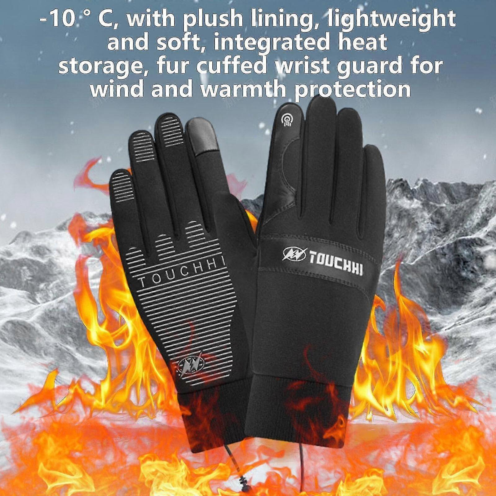 Usb Heated Gloves Waterproof Rechargeable Touchscreen Skiing Gloves For Men