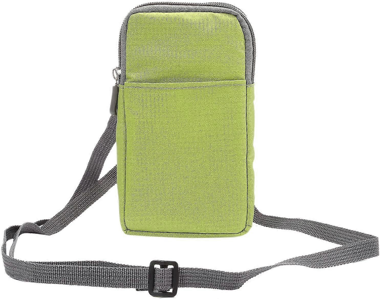 Capa de couro do telefone móvel, Messenger Wallet-green