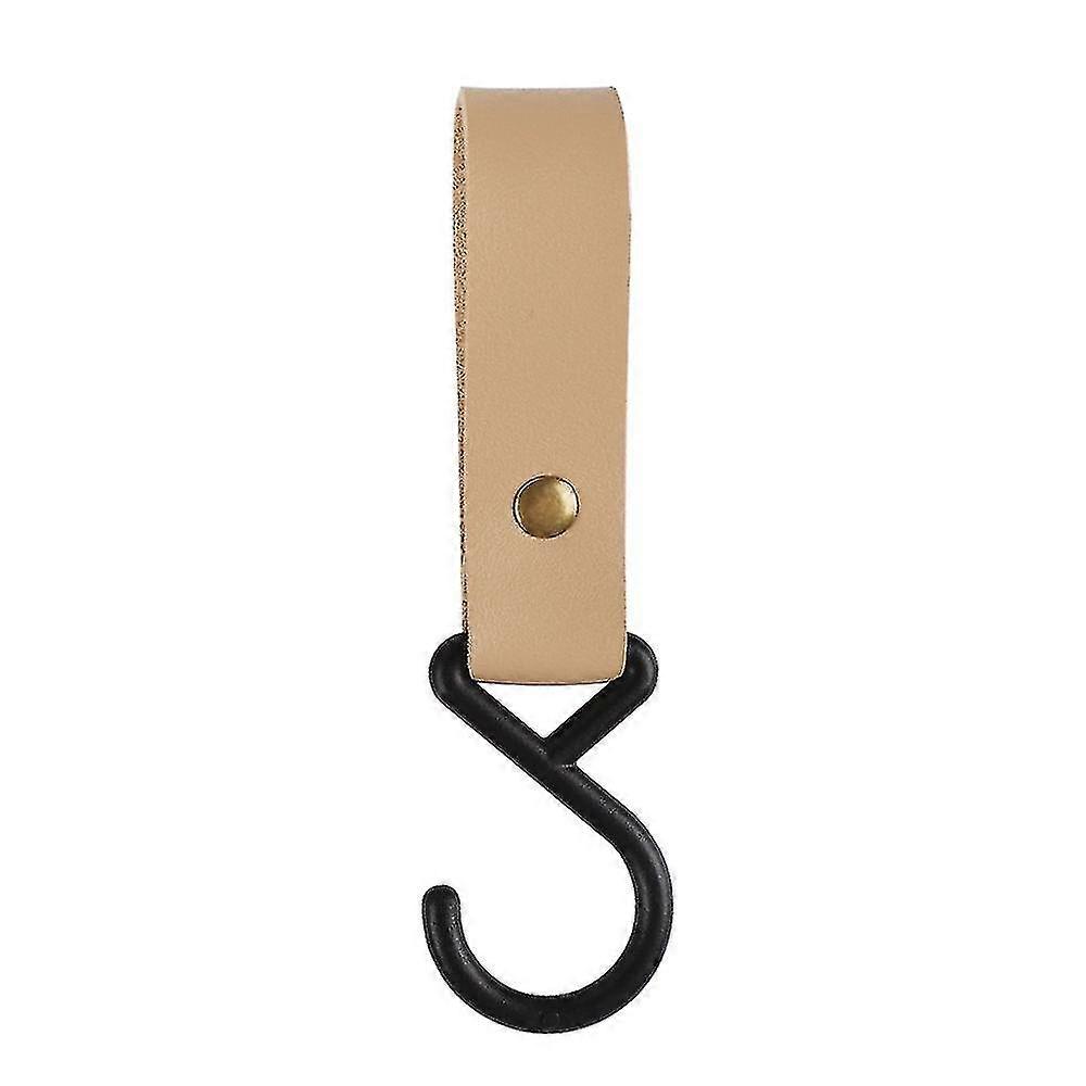 Durable S-shaped Pu Leather Hanging Hooks  Camping Storage Hook Keychain