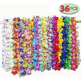 36pcs 열대 하와이안 루아우 플라워 레이 파티 호의, 생일 파티 호의, 해변 테마 파티 장식