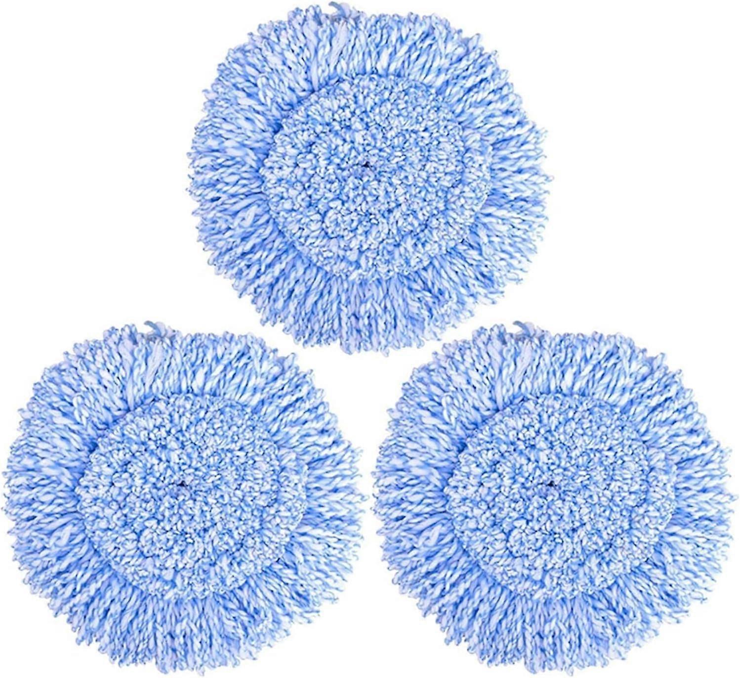 Wet and Dry mop 3 Pack ,Microfiber Mini Mop Refill, Round Shape Standard Size ,For Other Standard Size Spin Mop ,Blue