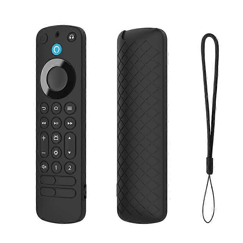Remote Control Protective Case Drop-proof Silicone Case Accessories for Alexa Voice Remote Pro (Black)