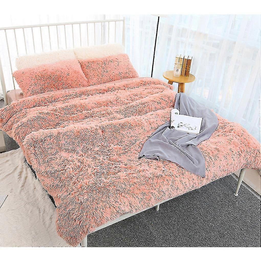 Long Plush Blanket Solid Color Soft Nap Bed Cover Sleeping Throw