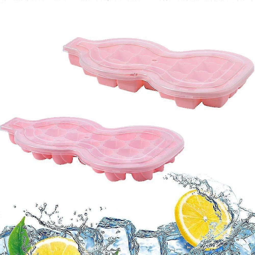 Ice Cube Tray With Lid , For Whiskey Bourbon Cocktails Drinks, Flexible Easy Release