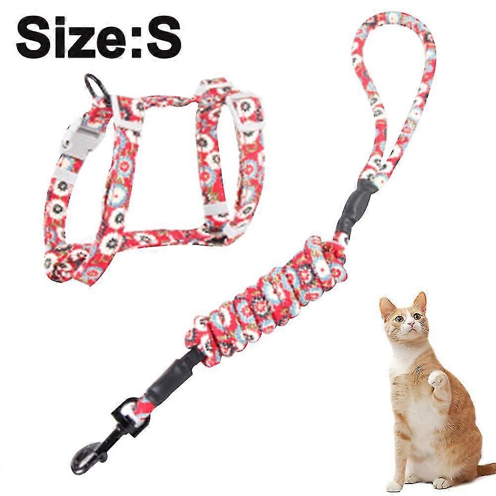Harness And Leash Set Escape Proof Adjustable For Outdoor Walking With Safety Buckle, Moon And Star