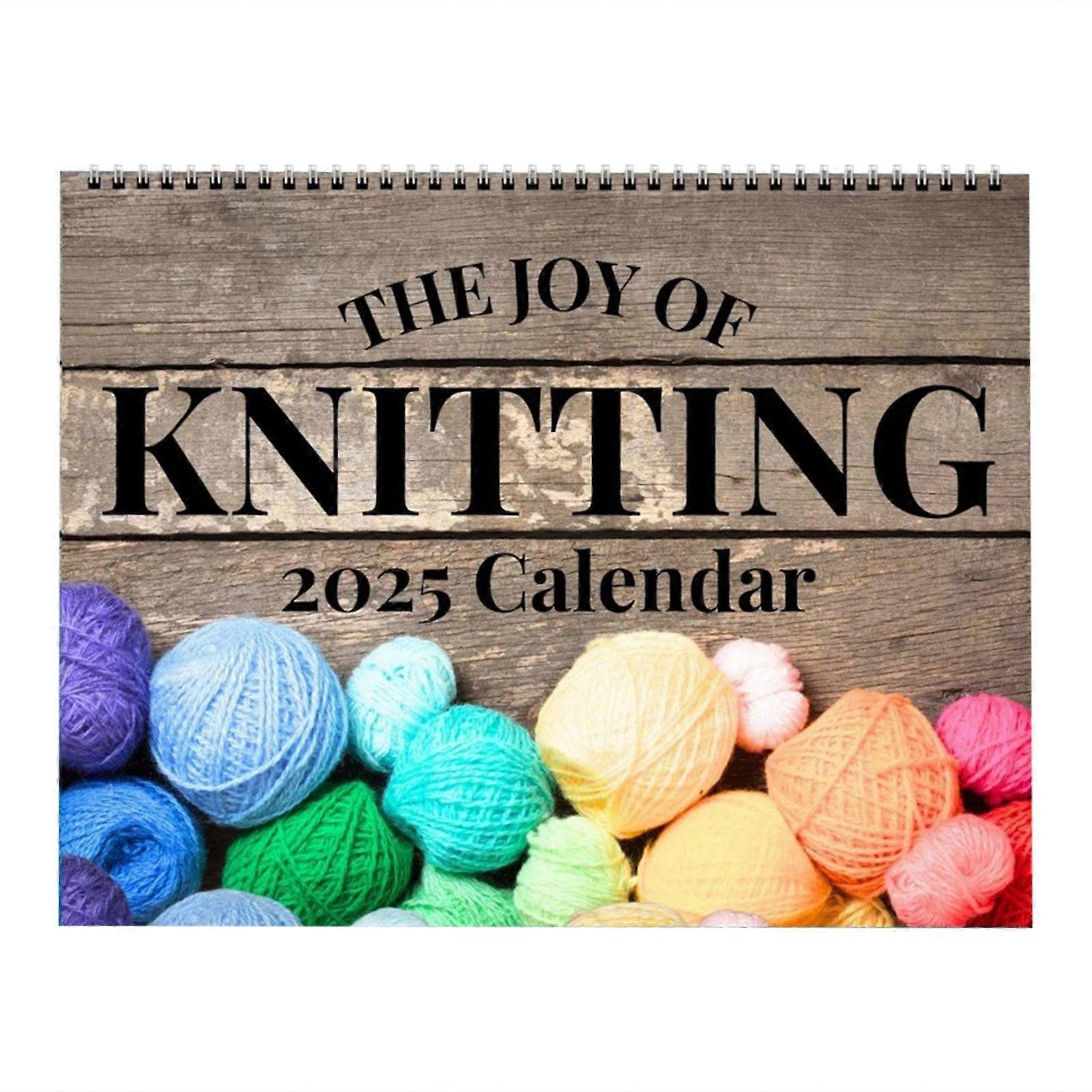 Knitting Calendar 2025 12 Month Giftable Calendar with Inspirational Yarn Lover Quotes Office/Home Decor