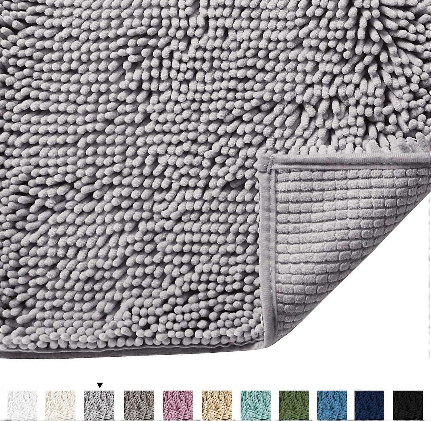 Bathroom Mat, Soft Chenille, Non Slip, Water Absorbent