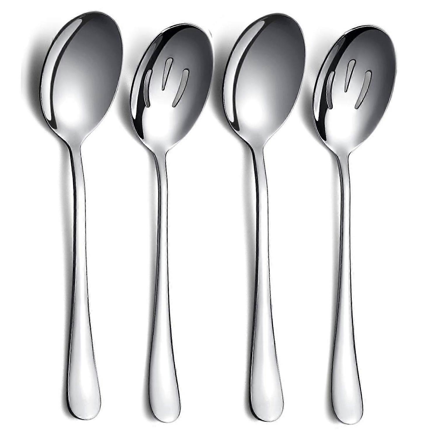 Spoons, 4 Pieces, Serving Spoons, Slotted Spoons