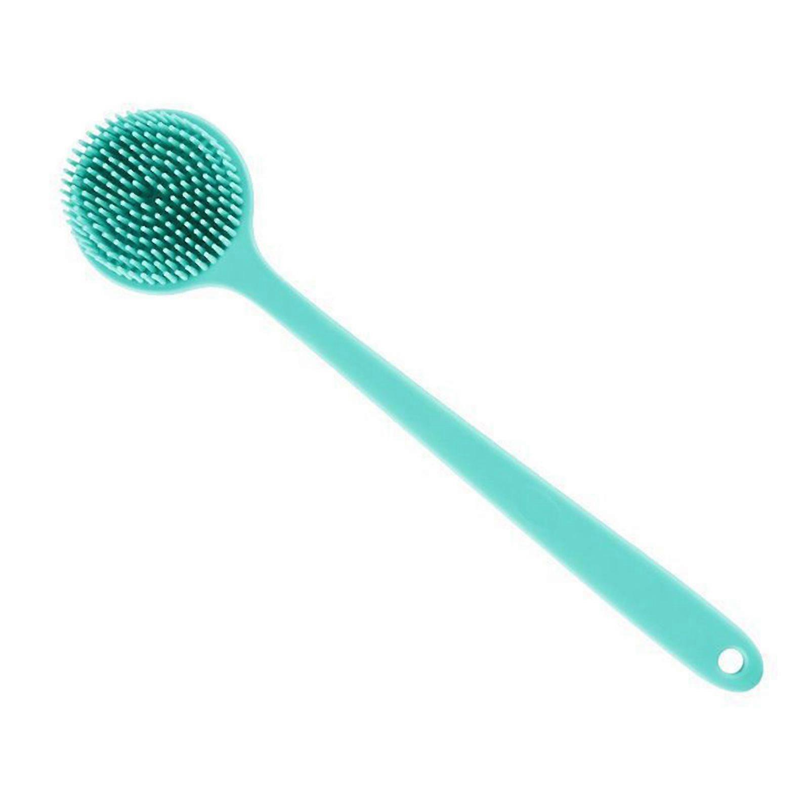 Lazy Shower Brush Long Handle Silicone Back Scrubber Double Sided Brush Head Exfoliating Massage Brush Bath Accessory