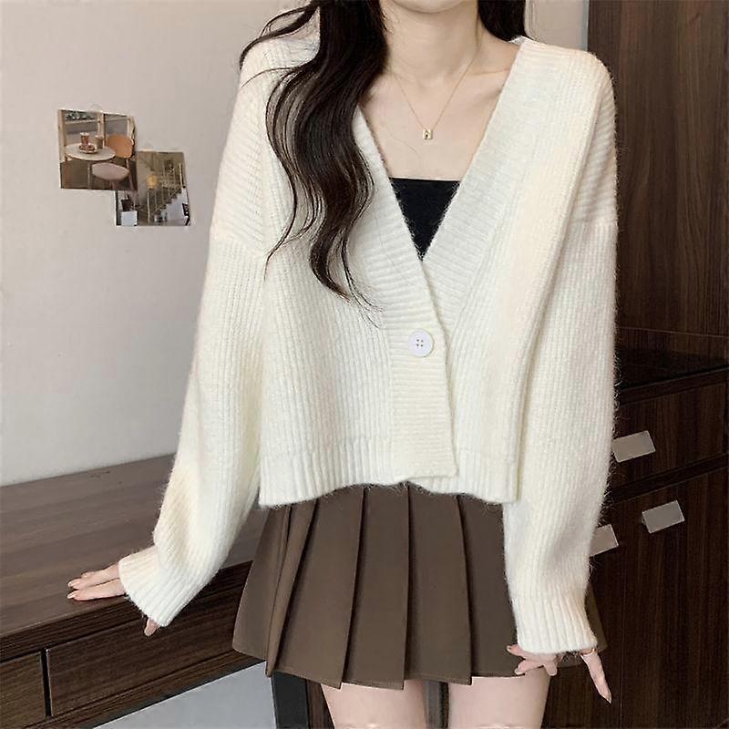 New Christmas Red Sweater Coat Women's Winter Lazy Style Loose Outwear Thickened Short Knitted Cardigan