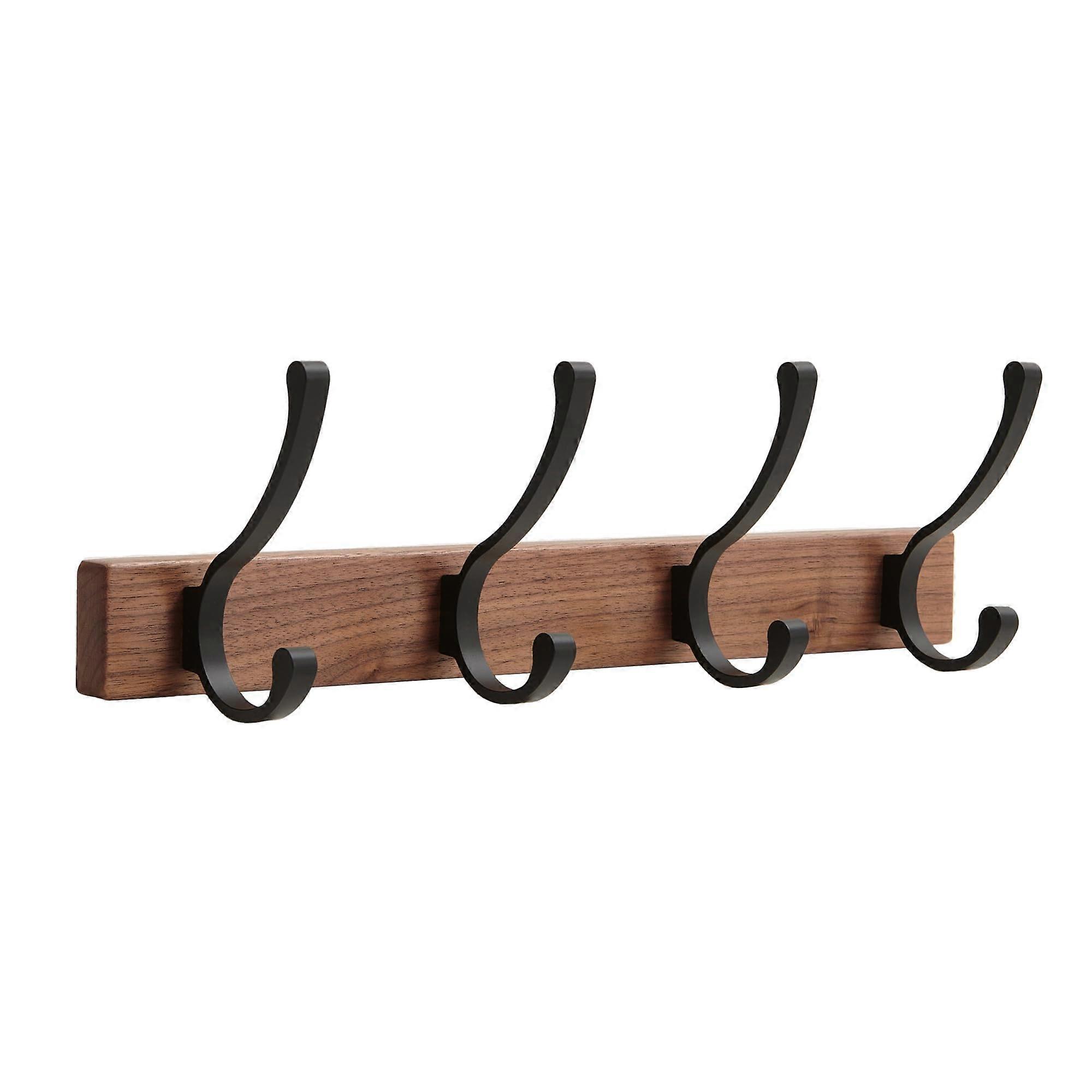 Walnut Coat Rack for Towels and Clothes 16-Inch