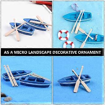 5 Sets Mini-Boot und Paddel Dekor kreative Mikro-Landschaft Boot Ornamente