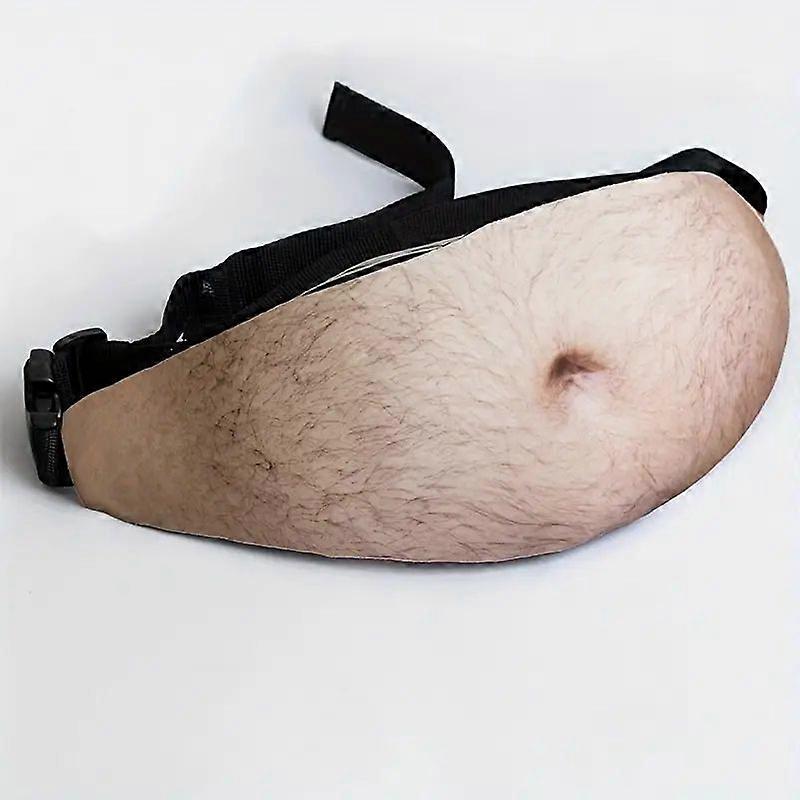 Creative Travel Waist Bag Flesh Color Casual Style With Funny Fat Belly Design And Coin Purse For Father Bod Dad Fanny Pack Unisex