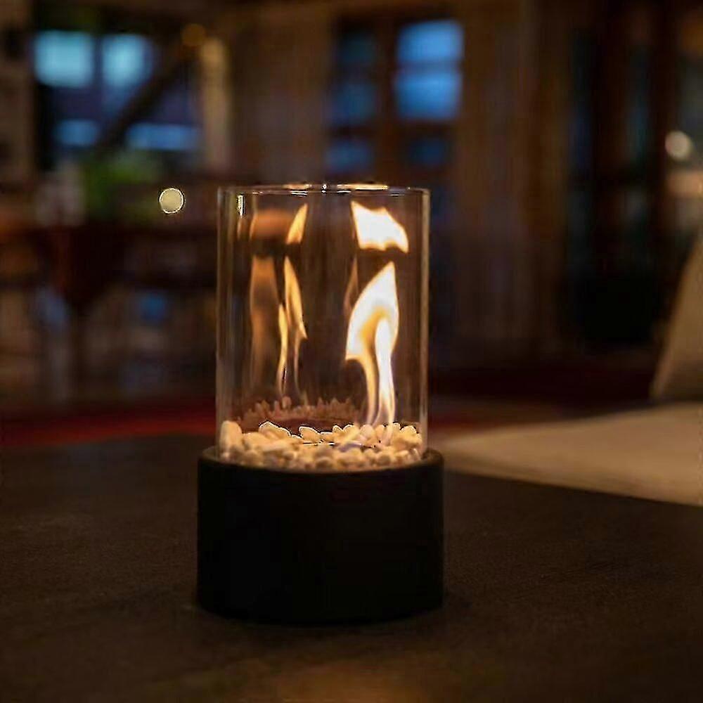 Table Ethanol Fireplace, 16.5 x 16.5 x 27.5 cm, Black-Yvan