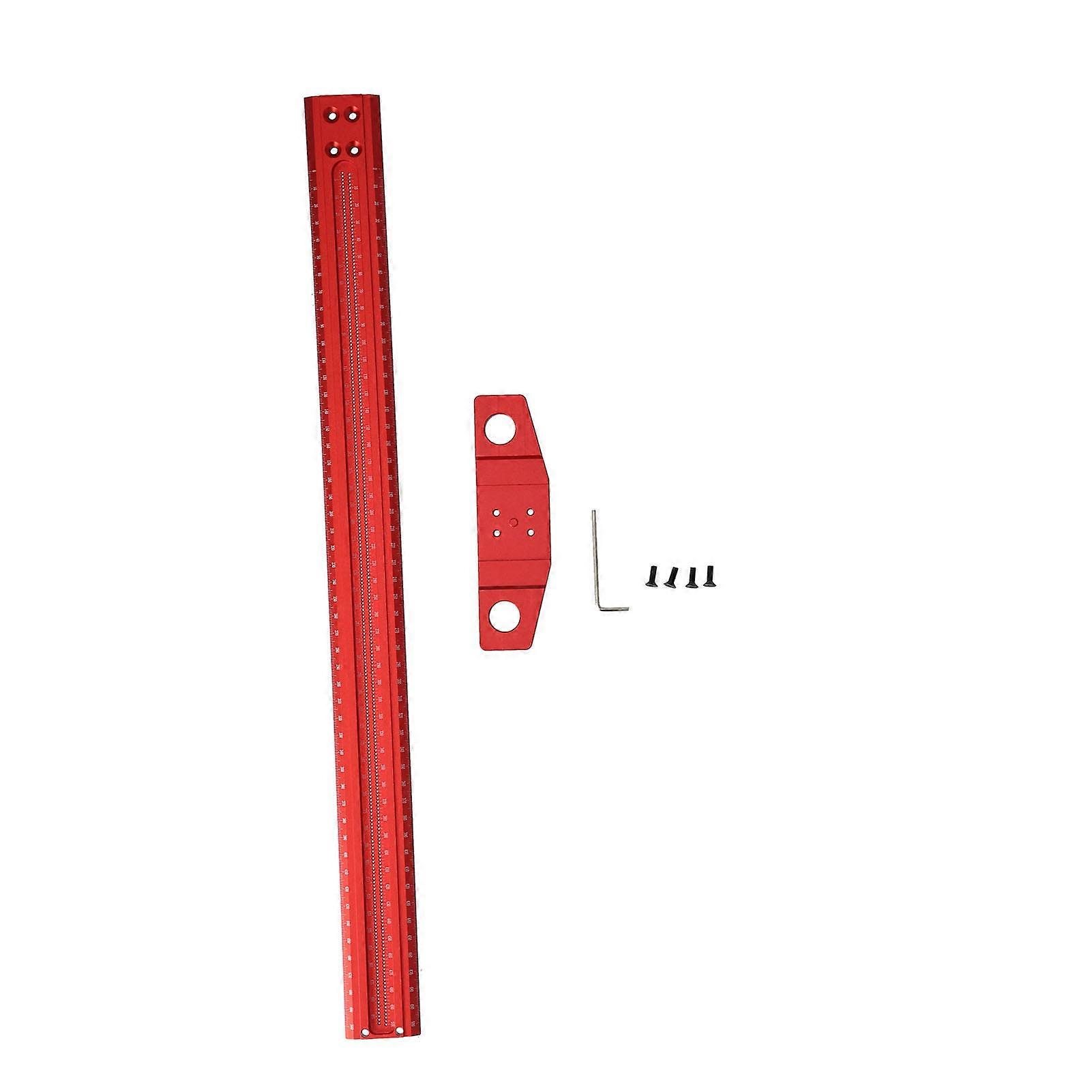 MechKit T Ruler T-Type Scribe Mark Measuring Tool, Aluminum Alloy Cross Calibration Ruler, Right Angle Scribing Ruler, 500 mm Length for Glass and