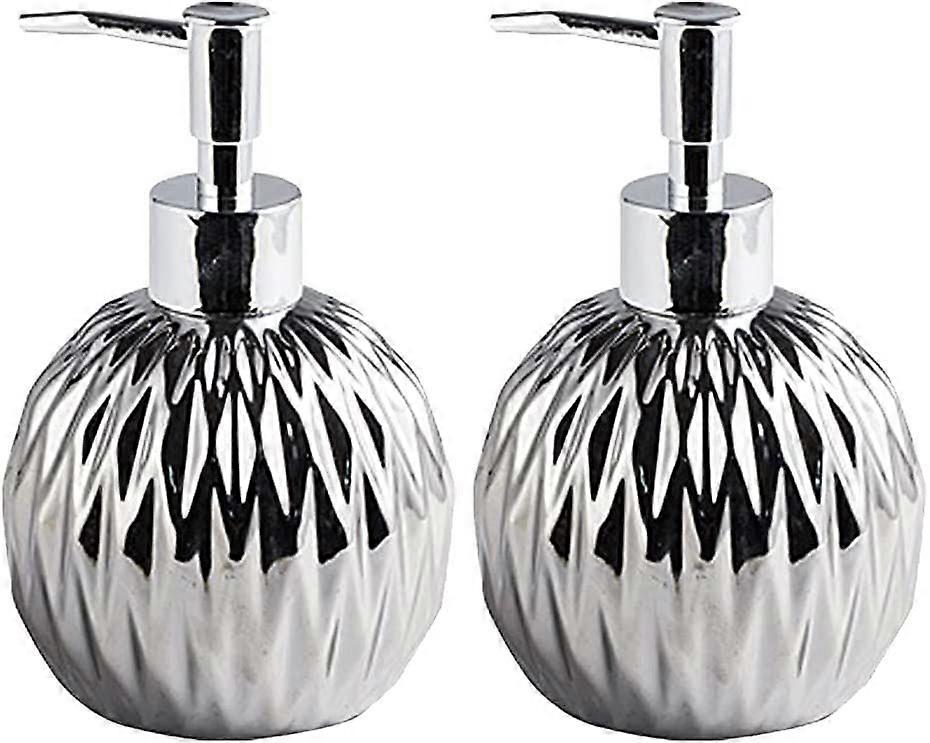 2er-Packung nachfüllbare moderne Luxus-Keramik 400 ml Seifenspender für das Badezimmer mit Handseifenpumpe