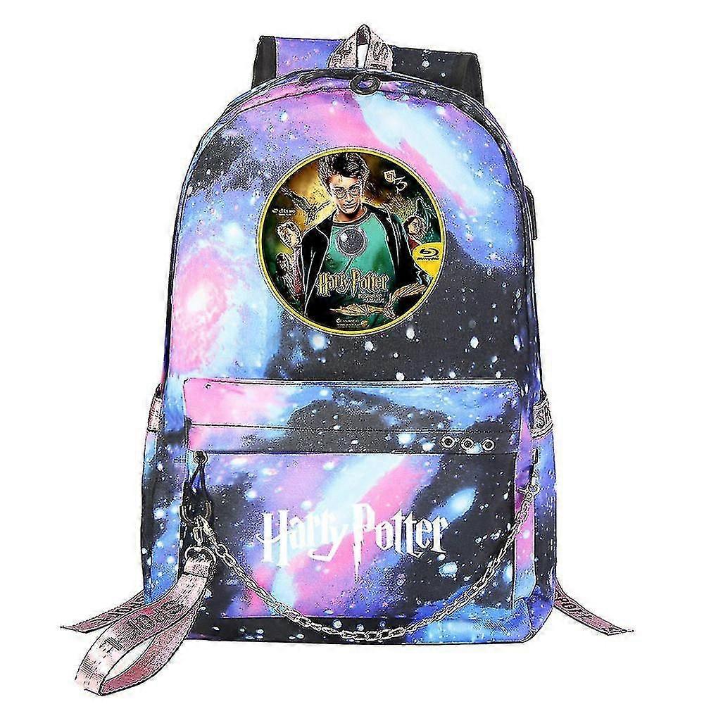 Harry Potter Cartoon School Backpack - Fasjonabel, høykapasitets ungdomsryggsekk for gutter og jenter; Ideell for reiser, studenter; Uformelle Mochilas