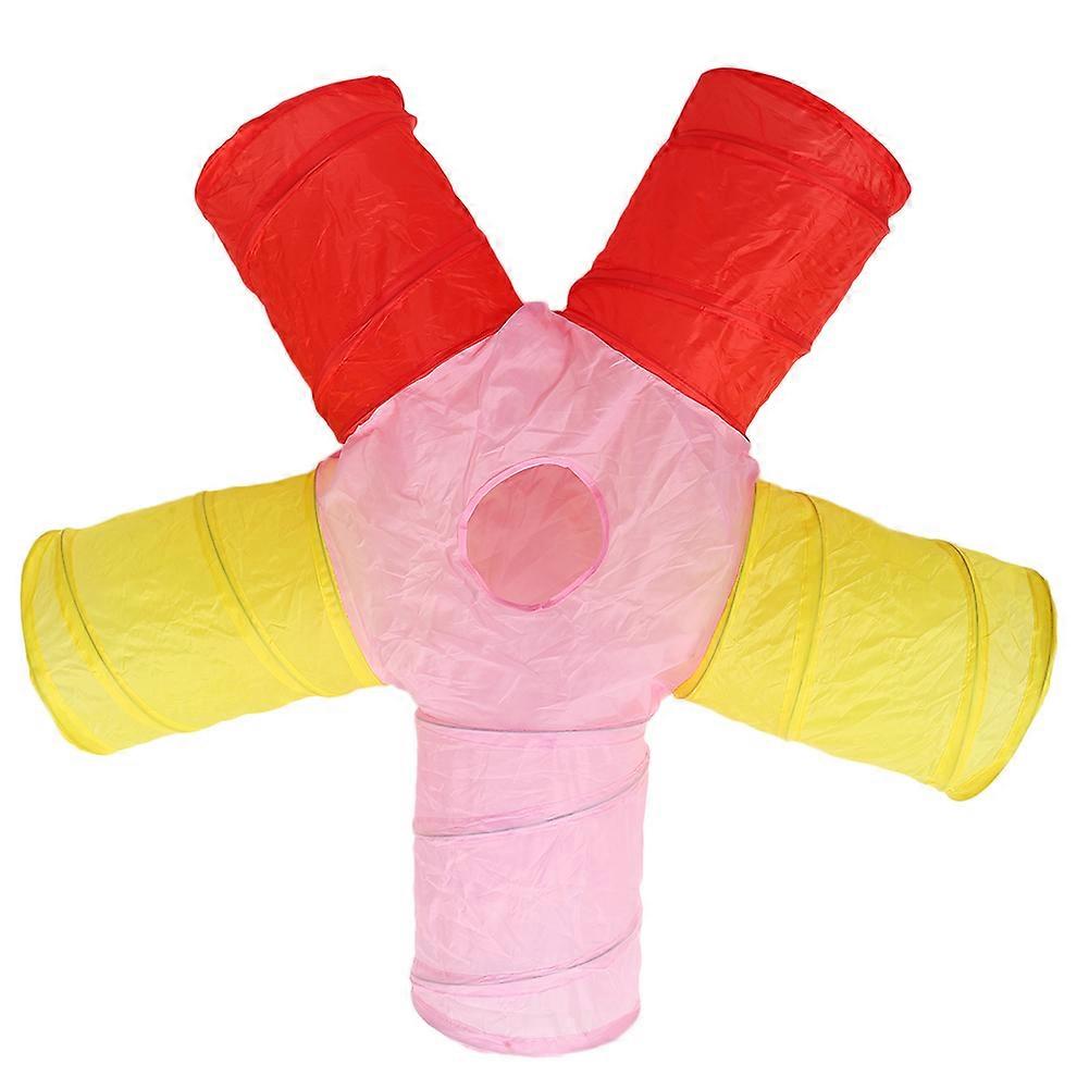 5-Hole Foldable Tunnel Cat Toy - Interactive Colorful Tube for Training, Exercise and Play, Durable Pet Supply