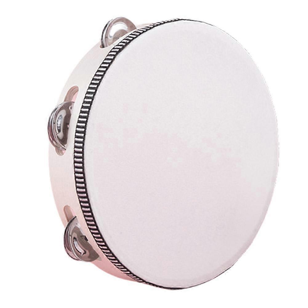 8-inch Birch Handheld Tambourine Drum Round Percussion Add Fun to Party